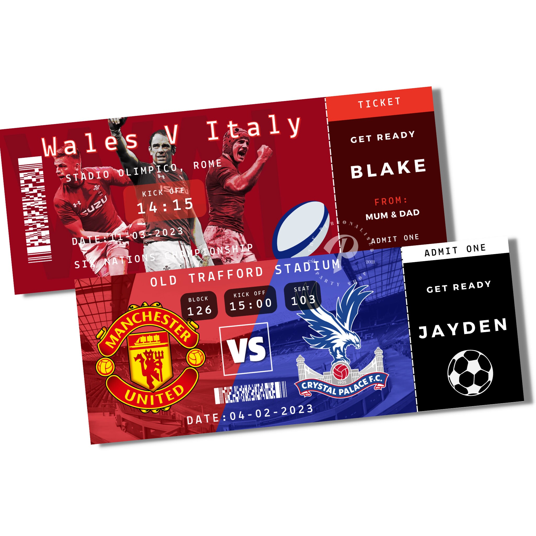 PERSONALISED Surprise Football Match Ticket Special Present Etsy UK