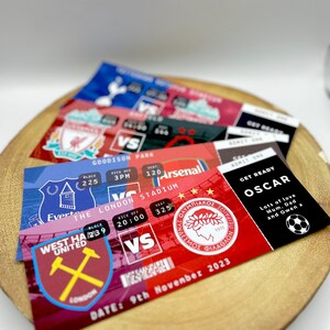 PERSONALISED Football Man U Design Your Own Ticket Sports Special Present Gift Voucher Gift Ticket Game Pass Memorabilia Souvenir ticket image 1