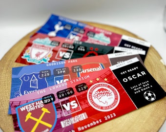 PERSONALISED Football Man U Design Your Own Ticket Sports Special Present Gift Voucher Gift Ticket Game Pass Memorabilia Souvenir ticket