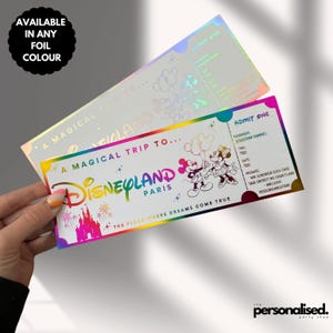 Disneyland Paris Resort Folie Surprise Reveal Geschenkkarte | Walt Disney Special Weihnachtsgeschenkgutschein | Erinnerungsstücke, Souvenir-Eintrittskarte