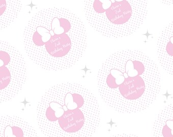 Minnie Mouse Personalised Stickers Sweet Cones Birthday Thank You Party Cake Box 