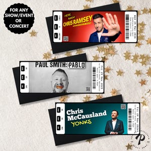Personalisierte Comedian Ticket | Beliebiger Abzug | Geschenk-Karte Gefälschtes Andenken | Andenken Geschenkkarte | Comedy-Show-Eintritt | Comedy-Club
