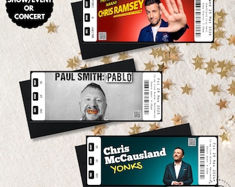 Personalised Comedian Ticket | Any vent | Gift Ticket Fake Customised Souvenir | Keepsake Gift Ticket | Comedy Show Ticket | Comedy Club