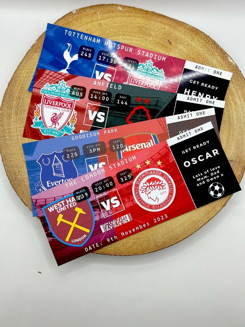 PERSONALISED Football Man U Design Your Own Ticket Sports Special Present Gift Voucher Gift Ticket Game Pass Memorabilia Souvenir ticket image 6