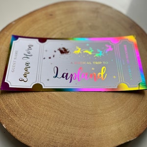 PERSONALISIERTE LAPLAND Weihnachtsreisegeschenk Überraschungsfolienkarte Sondergeschenk Geschenkgutschein Erinnerungskarte Andenken Weihnachten Feiertagsoffenbarung