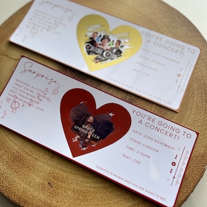 Biglietto personalizzato per concerto/cantante/gruppo/biglietto evento/buono sorpresa/rivelazione concerto