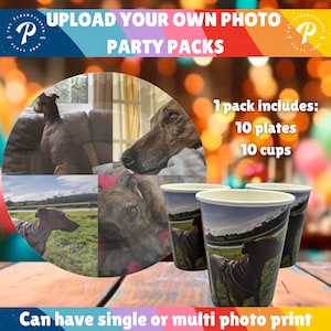 Piatti e bicchieri monouso per feste personalizzati, carica la tua foto, set di decorazioni per la tavola per occasioni speciali, confezione singola