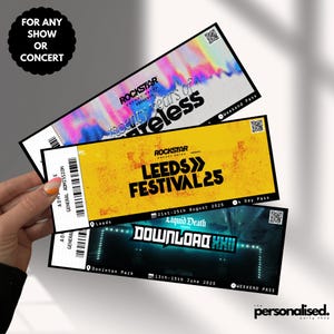 Personalisierte Festival-Eintrittskarte | Event-Eintritt | Überraschungsgutschein | Musik-Karte | UK Festival | Souvenir-Karte | Erinnerungsstücke | Geschenkkarte