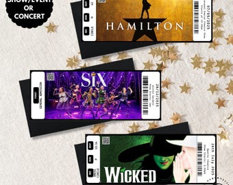 Personalised Theatre Ticket | Event Ticket | Surprise Voucher | Musical Ticket | Broadway | Souvenir Ticket | Memorabilia | Any Event Ticket