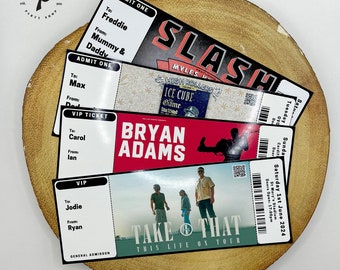 Personalised Event Ticket | Event Ticket | Surprise Voucher | Concert | Comedian | Live Show | Ticket | Memorabilia | Souvenir Ticket