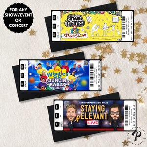Personalisierte Live Show Event Ticket | Event-Eintritt | Überraschungsgutschein | Konzert | Komiker | Theater |Eintrittskarten | Erinnerungsstücke | Souvenir-Karte