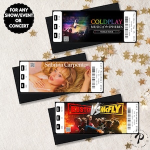 Personalisierte Konzert-Karte | Event-Eintritt | Überraschungsgutschein | Musik-Karte | Sänger/Band Ticket| Souvenir-Karte | Erinnerungsstücke
