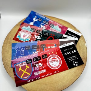 PERSONALISED Football Man U Design Your Own Ticket Sports Special Present Gift Voucher Gift Ticket Game Pass Memorabilia Souvenir ticket image 4