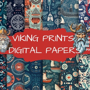 Viking Prints Digital Paper COMMERCIAL USE Scrapbooking
