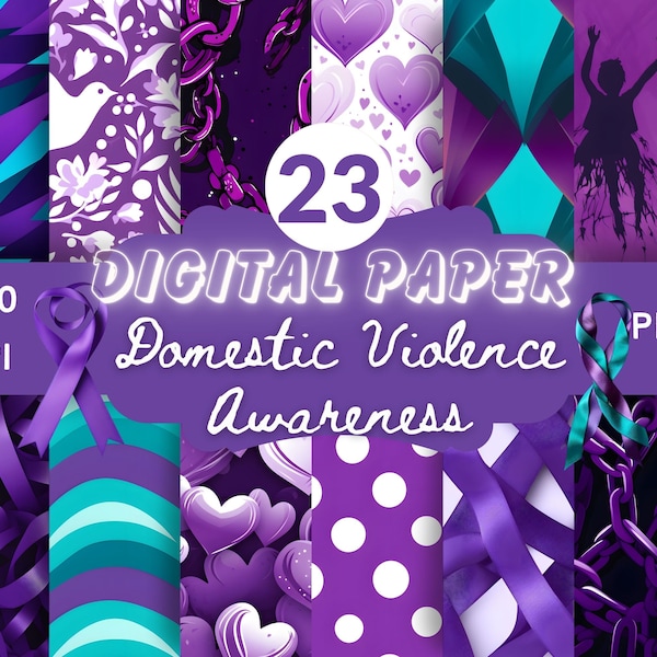 Domestic Violence Awareness seamless Digital Paper patterns COMMERCIAL USE instant download journal paper purple scrapbooking paper