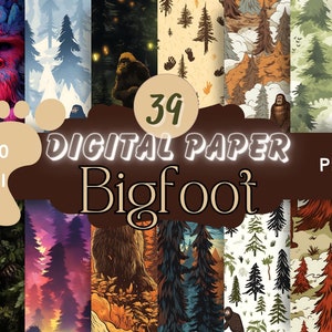 ビッグフットデジタルペーパー 商用利用 39 PNG 即時ダウンロード ビッグフットペーパー クリプティックスクラップブッキングペーパー ビッグフットシームレスデジタルペーパー