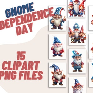 clipart Independence Day gnome clipart Rouge, blanc et bleu gnome clipart COMMERICAL USE 4 juillet gnome graphiques Téléchargement instantané