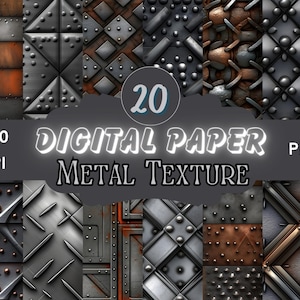 Metal Texture seamless Digital Paper patterns COMMERCIAL USE instant download metal journal paper metal scrapbooking paper metal patterns