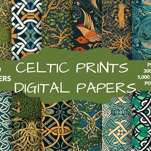 Keltische Drucke Digitale Papiere KOMMERZIELLE NUTZUNG nahtloses digitales Papier Sofort-Download Scrapbookpapier Keltisches Knotenmuster nahtloses digitales Papier