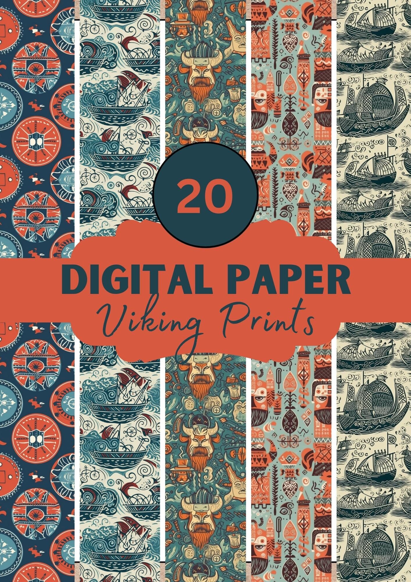 Viking Prints Digital Paper COMMERCIAL USE Scrapbooking