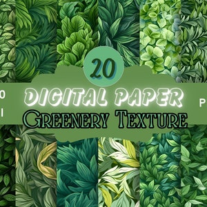 Plant Greenery Seamless Digital Paper Patterns COMMERCIAL USE instant download greenery journal paper plant greenery scrapbooking paper