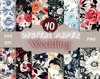 Wedding seamless digital paper COMMERCIAL USE instant download scrapbook paper scrapbooking pattern wedding cards wedding journal