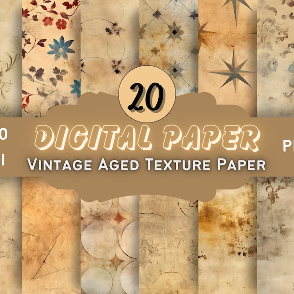 Vintage aged paper SEAMLESS digital paper scrapbooking paper instant download journal paper scrapbook paper bundle weathered antique retro