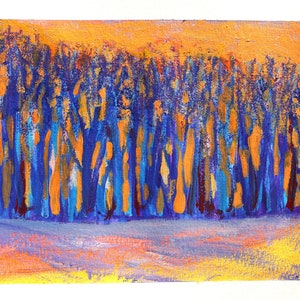 La forêt Couleurs interprétatives 21x30 cm Technique mixte sur papier Sans cadre image 2