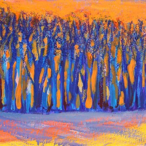 La forêt Couleurs interprétatives 21x30 cm Technik mixte sur papier Sans cadre Bild 1