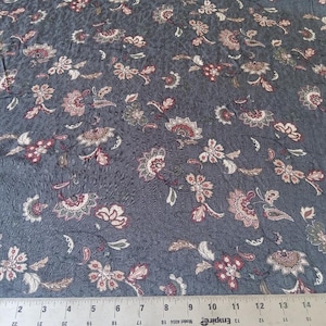 Rayon Challis- Jacquard Woven Fabric- Paisley Flowers on Brown/Rust Rayon Fabric - By the yard- Apparel Fabric