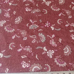 Rayon Challis- Jacquard Woven Fabric- Paisley Flowers on Brown/Rust Rayon Fabric - By the yard- Apparel Fabric