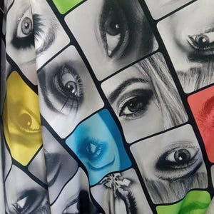 DBP Fabric- Double Brushed Polyester Fabric- EYES Graphic Print  -by the yard -Perfect for creating comfortable and stylish apparel
