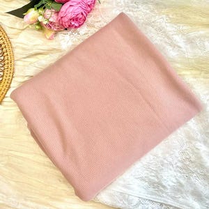 2x2 Skinny Rib Knit Fabric Cotton/Poly/Spandex- DUSTY ROSE- Apparel Fabric by the yard