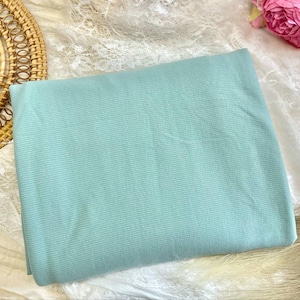 2x2 Skinny Rib Knit Fabric Cotton/Poly/Spandex- ATLANTIC BLUE- Apparel Fabric by the yard