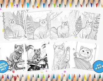 Páginas para colorear de gatos, Páginas para colorear de gatos para niños, Imprimibles de gatos, Juegos de gatos, Actividades de gatos imprimibles,