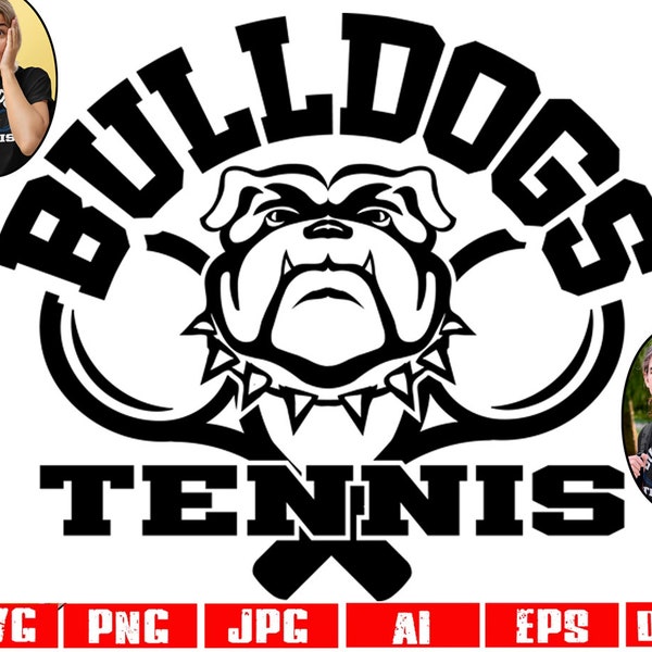 Bulldogs tennis svg Bulldog tennis svg Bulldogs tennis png Bulldogs mascot svg Bulldogs clipart Bulldogs svg Bulldog svg Cricut design svg