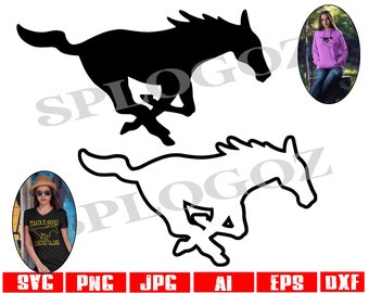 Mustangs svg, Mustang svg, Bronco svg, Broncos svg, Broncos mascot svg, Mustang mascot svg, SVG for Cricut or Silhouette, School Spirit SMU