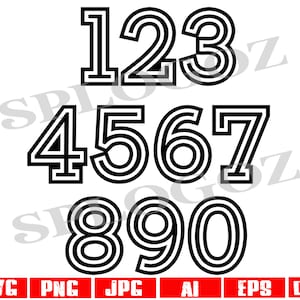 Sport Schriftarten svg, Sportzahlen svg, Fußballzahlen, Cricut Zahlen svg, Jersey Schriften, Korbball Zahlen svg, Fußballzahlen svg, Zahlen