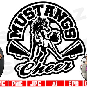 Mustang cheer svg mascot svg Mustang cheer png file design logo download Mustangs svg Mustang svg files for cricut projects Mustangs logo