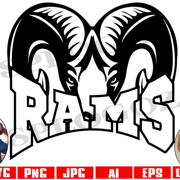 Rams svg, Ram svg, Rams mascot svg, Rams logo png  Digital Cut File, School Pride Svg Cricut and Silhouette sports Rams png dxf, Rams jpg