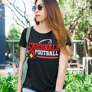 Archivo de corte SVG de fútbol de los Cardenales para prendas oscuras, diseño de Cricut, escuela, espíritu de equipo, clipart, mascota cardenal, descarga vectorial digital PNG imagen 7