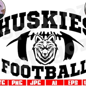 Huskies football svg Husky football svg Huskies football png Husky football png Huskies svg Husky svg mascotte Huskies png Cricut projets svg