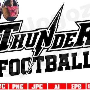 Thunder football svg Thunder football png Thunder football design Thunder svg Thunder mascot png Thunder logo svg Fichiers Cricut Cricut svg