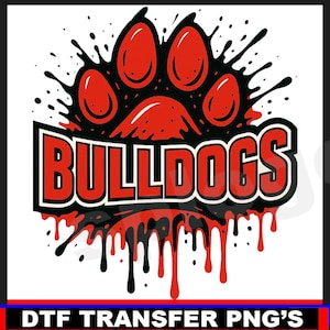 Bulldogs PNG design: red and white