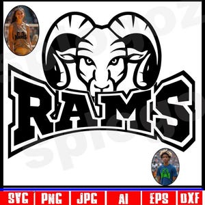 Rams svg cut file school mascot png digital Rams logo design Cricut team pride graphic high school sports clipart sublimation print
