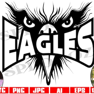 Eagle svg, Eagles svg  mascot, Eagle SVG Digital Download, SVG Cut File, SVG for Cricut or Silhouette, School Spirit svg, sports jerseys png