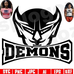 Demonen svg voor school geest shirt Demon svg voor scholen en sportteams demonen logo ontwerp digitale download demon school logo voor hoodies