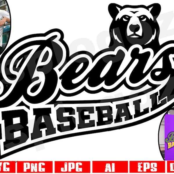 Bears baseball svg, Bear baseball svg, Bears svg, Bear svg, Bears mascot svg, Bears svg files, Bears tumbler png, Cricut designs, Bears logo