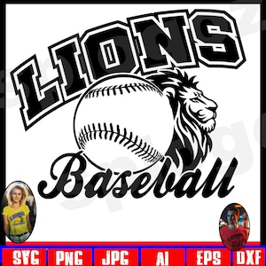 Lions baseball svg Lions mascot png Lions svg Lions school spirit svg Lions school logo Lions baseball logo Lions png Cricut download svg