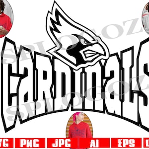Kardinalen svg, kardinaal svg, kardinaal mascotte logo, School Spirit Shirt, digitaal snijbestand, School Pride Svg voor Cricut en Silhouette, sport